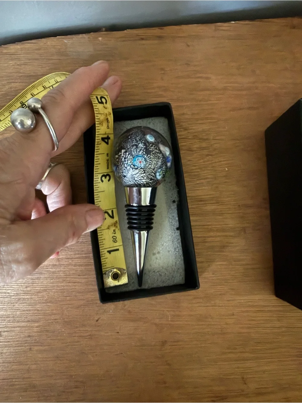 Vintage Murano Style Millefiori Art Glass Wine Bottle Stopper